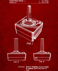 PP714-Burgundy Atari Controller Patent Poster