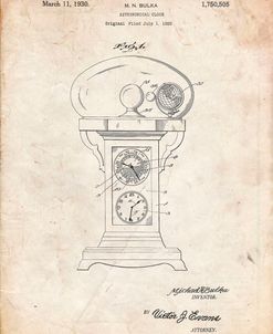 PP713-Vintage Parchment Astronomical Clock Patent Poster