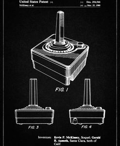 PP714-Vintage Black Atari Controller Patent Poster