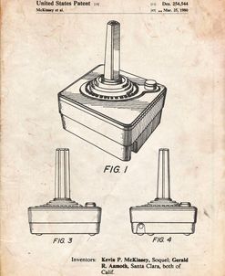 PP714-Vintage Parchment Atari Controller Patent Poster