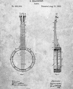PP715-Slate Banjo Mandolin Patent Poster