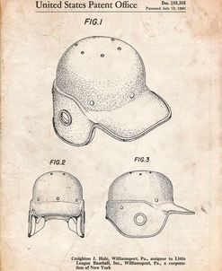PP716-Vintage Parchment Baseball Helmet Patent Poster