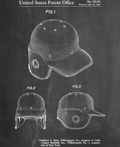 PP716-Chalkboard Baseball Helmet Patent Poster