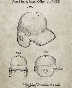 PP716-Sandstone Baseball Helmet Patent Poster