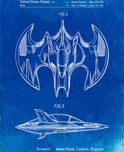 PP719-Faded Blueprint Batman Batwing Poster
