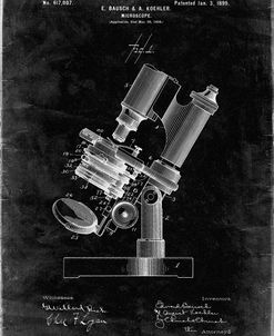PP721-Black Grunge Bausch and Lomb Microscope Patent Poster