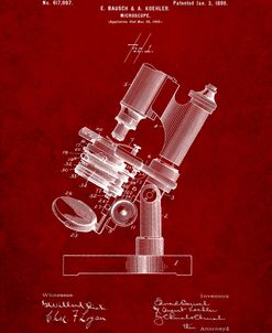PP721-Burgundy Bausch and Lomb Microscope Patent Poster