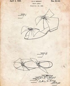 PP722-Vintage Parchment Beach Sandal 1934 Patent Poster