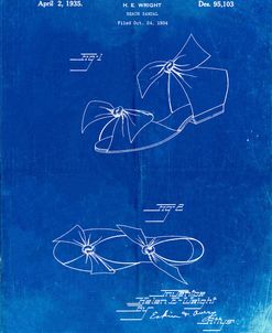 PP722-Faded Blueprint Beach Sandal 1934 Patent Poster