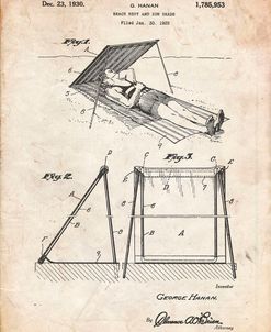 PP723-Vintage Parchment Beach shade 1929 Patent Wall Art Poster