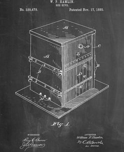 PP724-Chalkboard Bee Hive Exterior Patent Poster