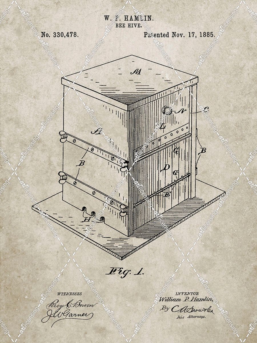 PP724-Sandstone Bee Hive Exterior Patent Poster