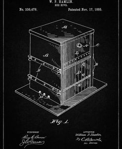 PP724-Vintage Black Bee Hive Exterior Patent Poster