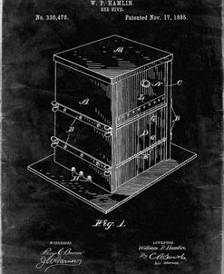 PP724-Black Grunge Bee Hive Exterior Patent Poster