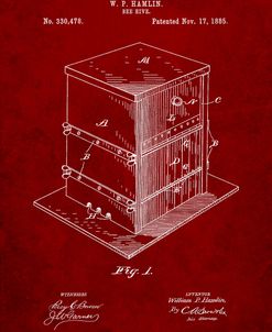 PP724-Burgundy Bee Hive Exterior Patent Poster