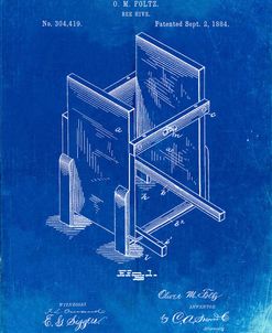 PP725-Faded Blueprint Bee Hive Frames Patent Poster