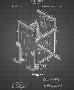 PP725-Black Grid Bee Hive Frames Patent Poster