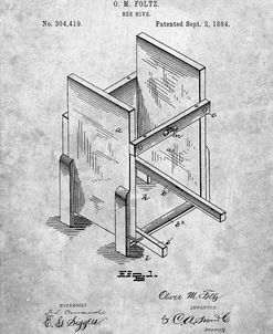 PP725-Slate Bee Hive Frames Patent Poster