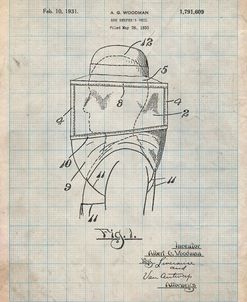 PP726-Antique Grid Parchment Bee Keeper Hat and Veil Patent Poster