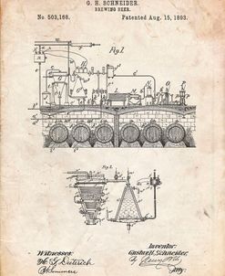 PP728-Vintage Parchment Beer Brewing Science 1893 Patent Poster