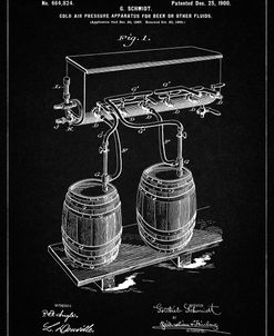 PP729-Vintage Black Beer Keg Cold Air Pressure Tap Poster