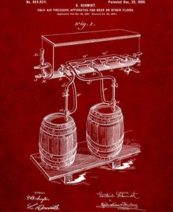 PP729-Burgundy Beer Keg Cold Air Pressure Tap Poster