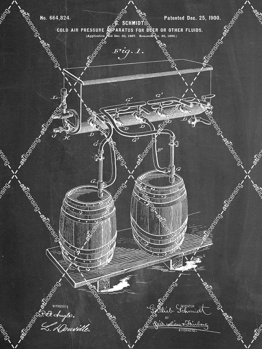 PP729-Chalkboard Beer Keg Cold Air Pressure Tap Poster