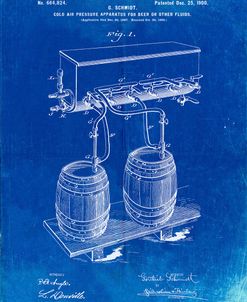 PP729-Faded Blueprint Beer Keg Cold Air Pressure Tap Poster