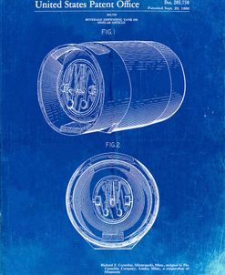 PP730-Faded Blueprint Beer Keg Patent Poster