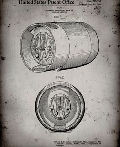 PP730-Faded Grey Beer Keg Patent Poster