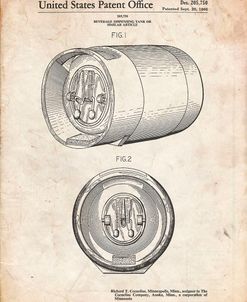 PP730-Vintage Parchment Beer Keg Patent Poster