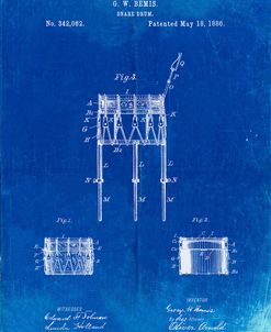 PP732-Faded Blueprint Bemis Marching Snare Drum and Stand Patent Poster