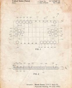 PP731-Vintage Parchment Beer Pong Patent Poster