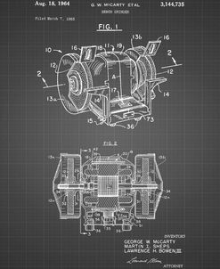 PP733-Black Grid Bench Grinder Patent Poster