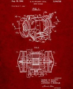 PP733-Burgundy Bench Grinder Patent Poster