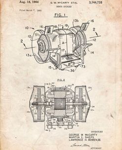 PP733-Vintage Parchment Bench Grinder Patent Poster