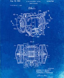 PP733-Faded Blueprint Bench Grinder Patent Poster