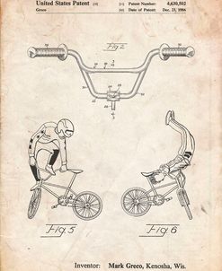 PP734-Vintage Parchment Bicycle Handlebar Art