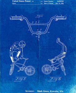 PP734-Faded Blueprint Bicycle Handlebar Art
