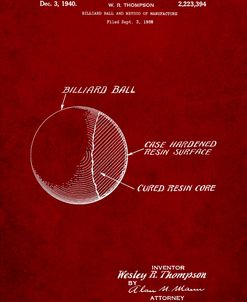 PP736-Burgundy Billiard Ball Patent Poster