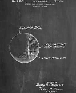 PP736-Chalkboard Billiard Ball Patent Poster