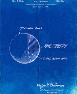 PP736-Faded Blueprint Billiard Ball Patent Poster