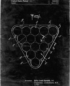 PP737-Black Grunge Billiard Ball Rack Patent Poster
