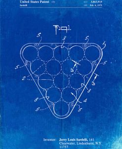 PP737-Faded Blueprint Billiard Ball Rack Patent Poster