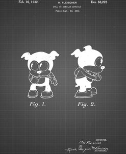 PP738-Black Grid Bimbo Fleischer Studios Cartoon Character Patent Poster