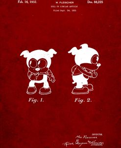 PP738-Burgundy Bimbo Fleischer Studios Cartoon Character Patent Poster