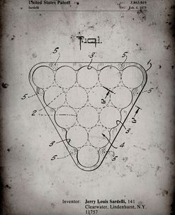 PP737-Faded Grey Billiard Ball Rack Patent Poster