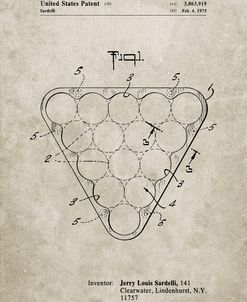 PP737-Sandstone Billiard Ball Rack Patent Poster