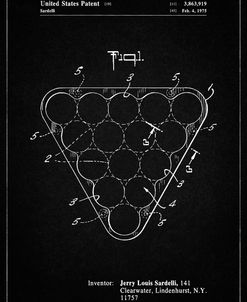 PP737-Vintage Black Billiard Ball Rack Patent Poster