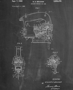 PP739-Chalkboard Black & Decker Jigsaw Patent Poster